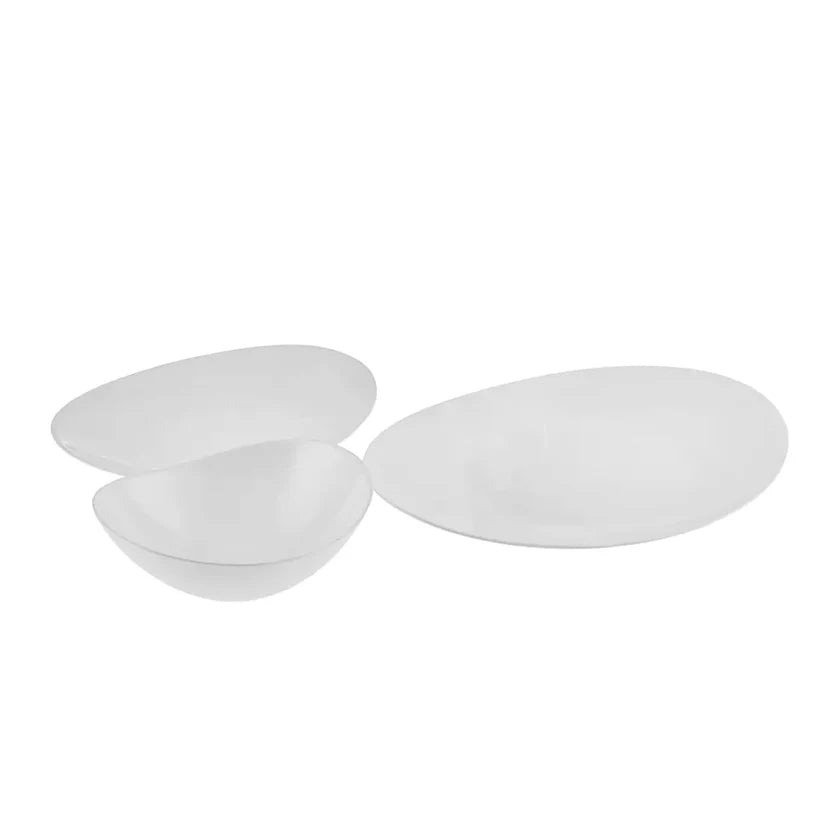 White Pure 12-Piece Opal Glass Dinner Set for 4 People, White