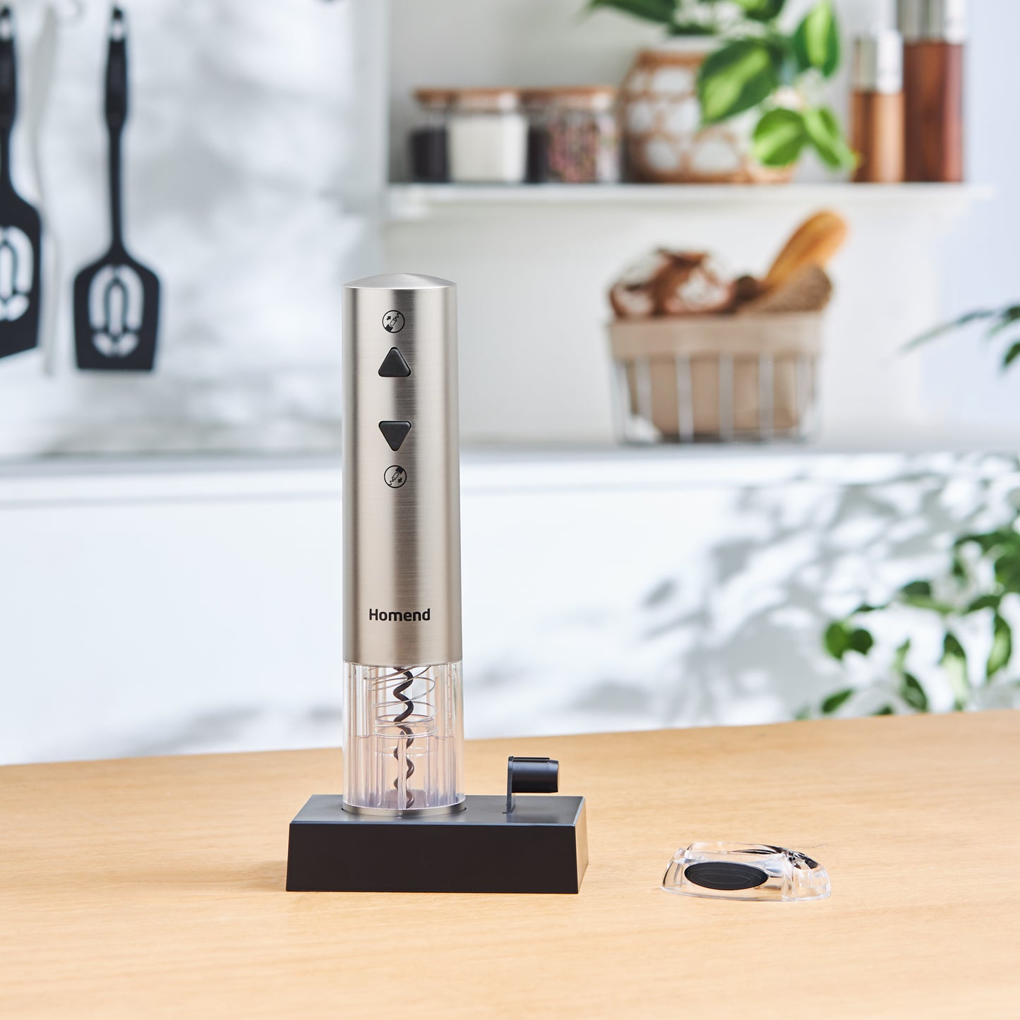 Homend Wine Up 2201UK Cordless Rechargeable Automatic Wine Opener (Electric Corkscrew) with Foil Cutter
