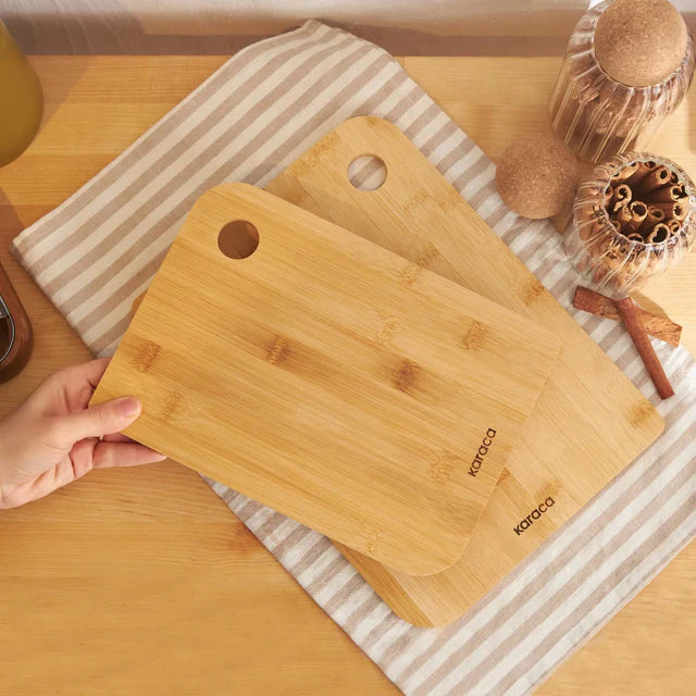 Azur 2 Piece Bamboo Chopping Board, Wood