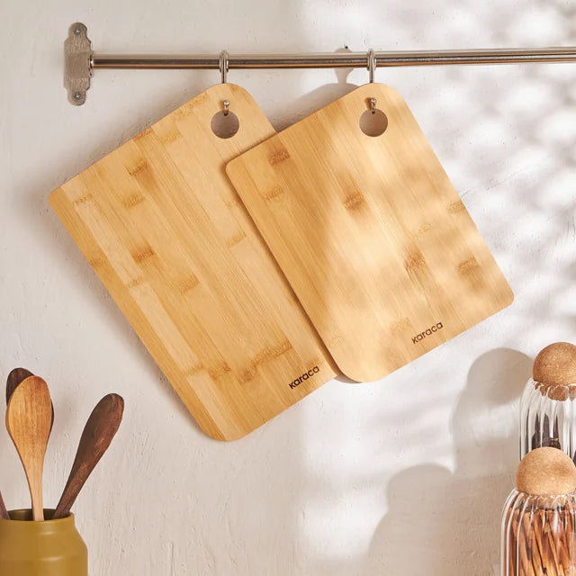 Azur 2 Piece Bamboo Chopping Board, Wood