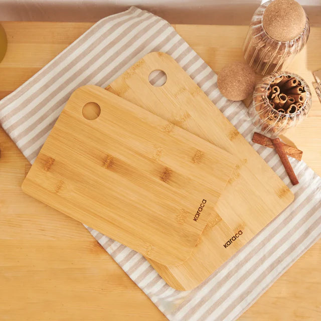 Azur 2 Piece Bamboo Chopping Board, Wood