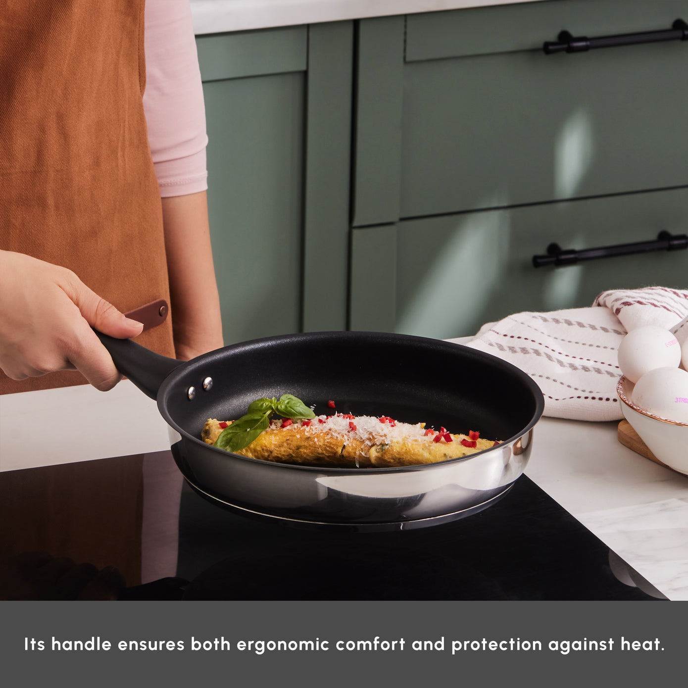 Karaca Gastro Stainless Steel Frying Pan, 24cm, Silver