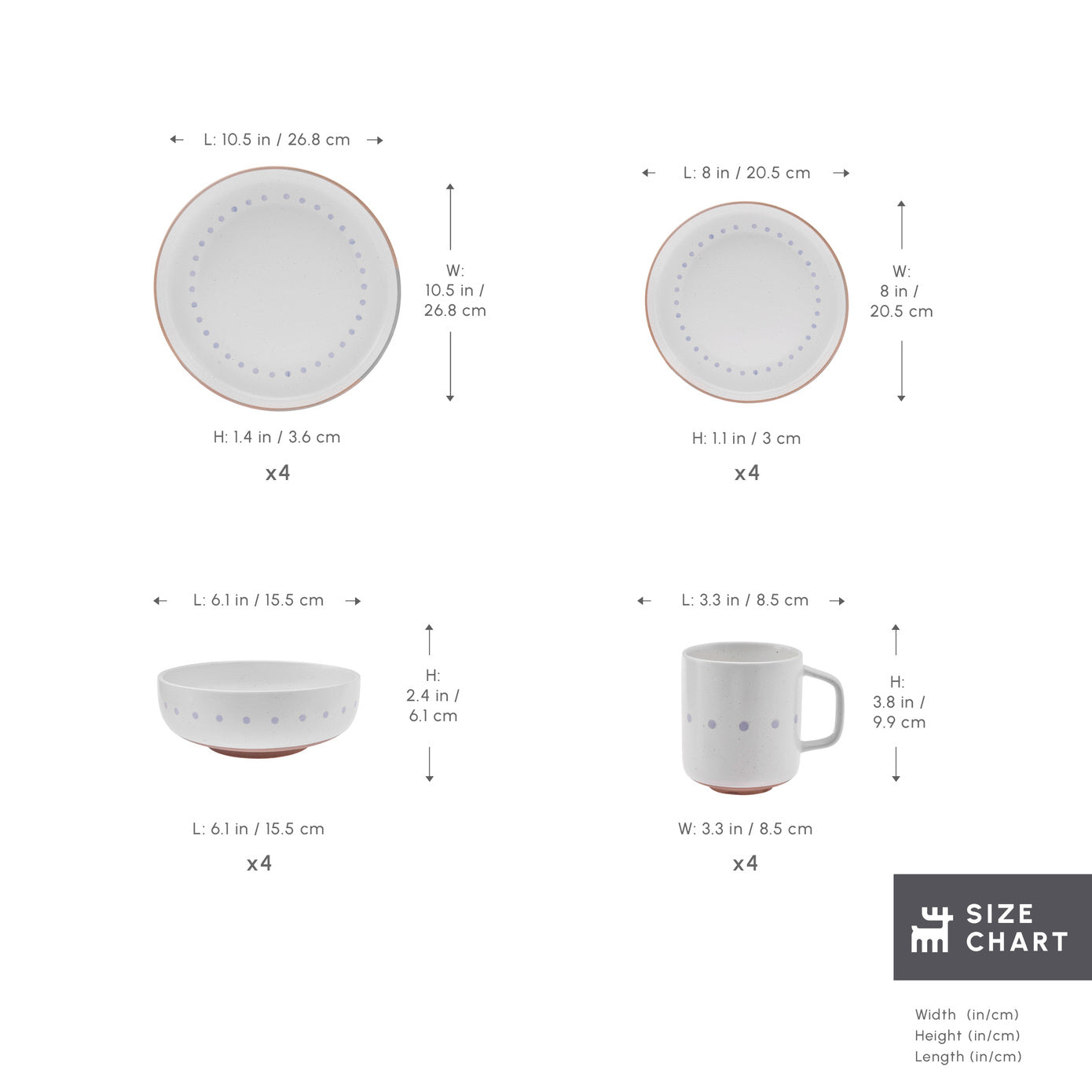 Karaca Haag 16-Piece Stoneware Dinner Set for 4 People, Multi