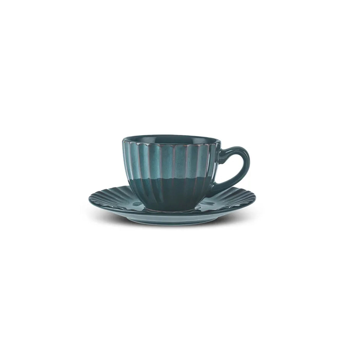 Karaca Austen 4-Piece Tea Cup and Saucer Set for 2 People, Green
