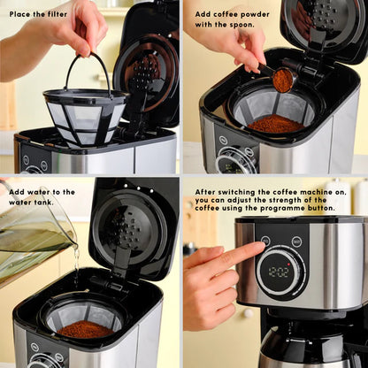 Steel Filter Coffee Machine 2303, 1.2L, 800W, Inox