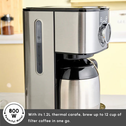 Steel Filter Coffee Machine 2303, 1.2L, 800W, Inox