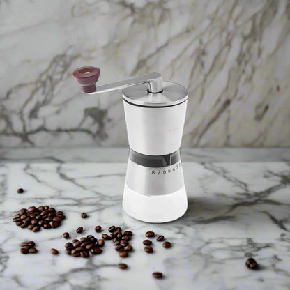 Manual Coffee Grinder, 17cm, Silver Black Brown