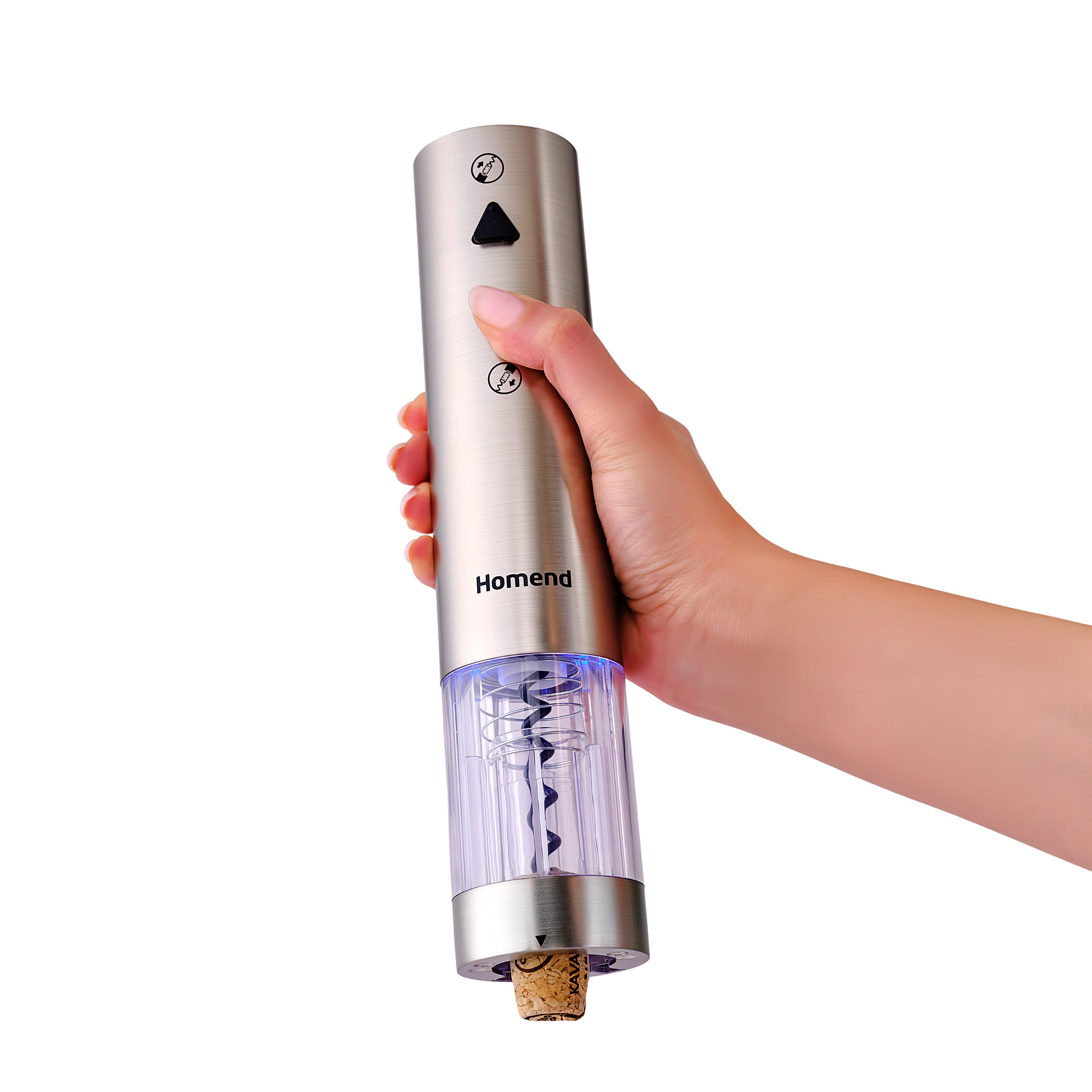 Homend Wine Up 2201UK Cordless Rechargeable Automatic Wine Opener (Electric Corkscrew) with Foil Cutter