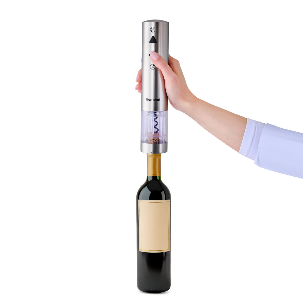 Homend Wine Up 2201UK Cordless Rechargeable Automatic Wine Opener (Electric Corkscrew) with Foil Cutter