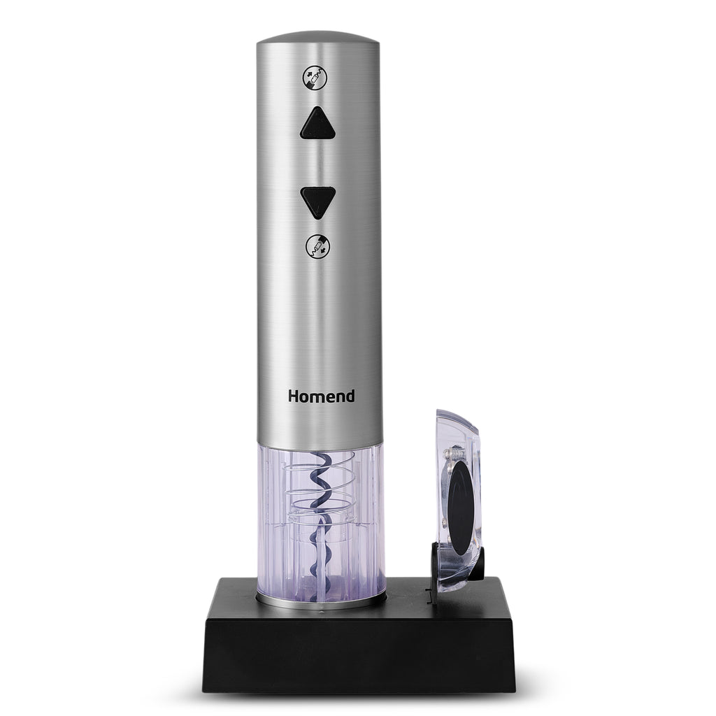 Homend Wine Up 2201UK Cordless Rechargeable Automatic Wine Opener (Electric Corkscrew) with Foil Cutter