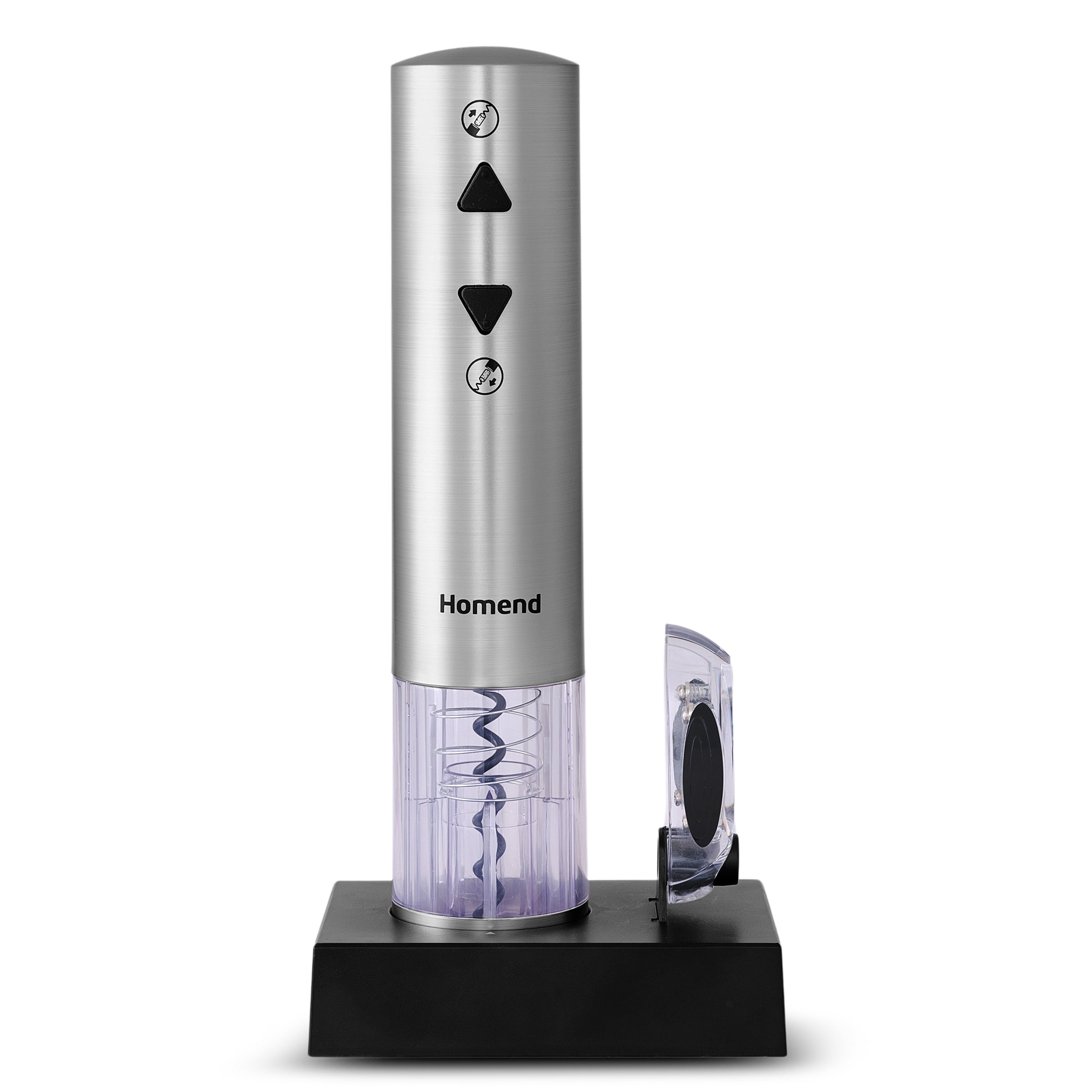 Homend Wine Up 2201UK Cordless Rechargeable Automatic Wine Opener (Electric Corkscrew) with Foil Cutter