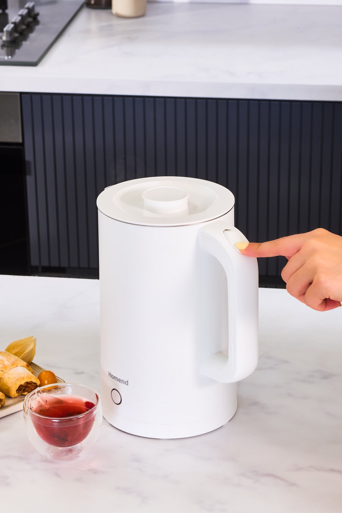 Homend Heatrow Cooltouch Kettle 1618UK, 1.7L Double Wall, Quiet Operation, Cool Touch Body, Stainless Steel, 2200W Fast Boil, Triple Safety, White