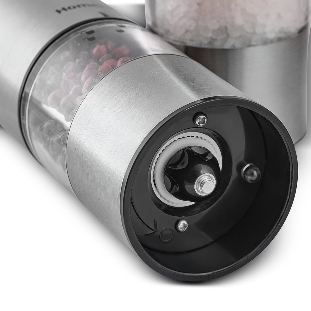 Homend Grindgo 6004UK Electric Salt and Pepper Grinder, Rechargeable with LED Light and Adjustable Grind Seasoning Mill