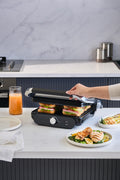Homend Grilliant 1366UK 2-in-1 Electric Grill & Sandwich Maker 2000 W Compact Contact Grill | 180° Open BBQ Surface