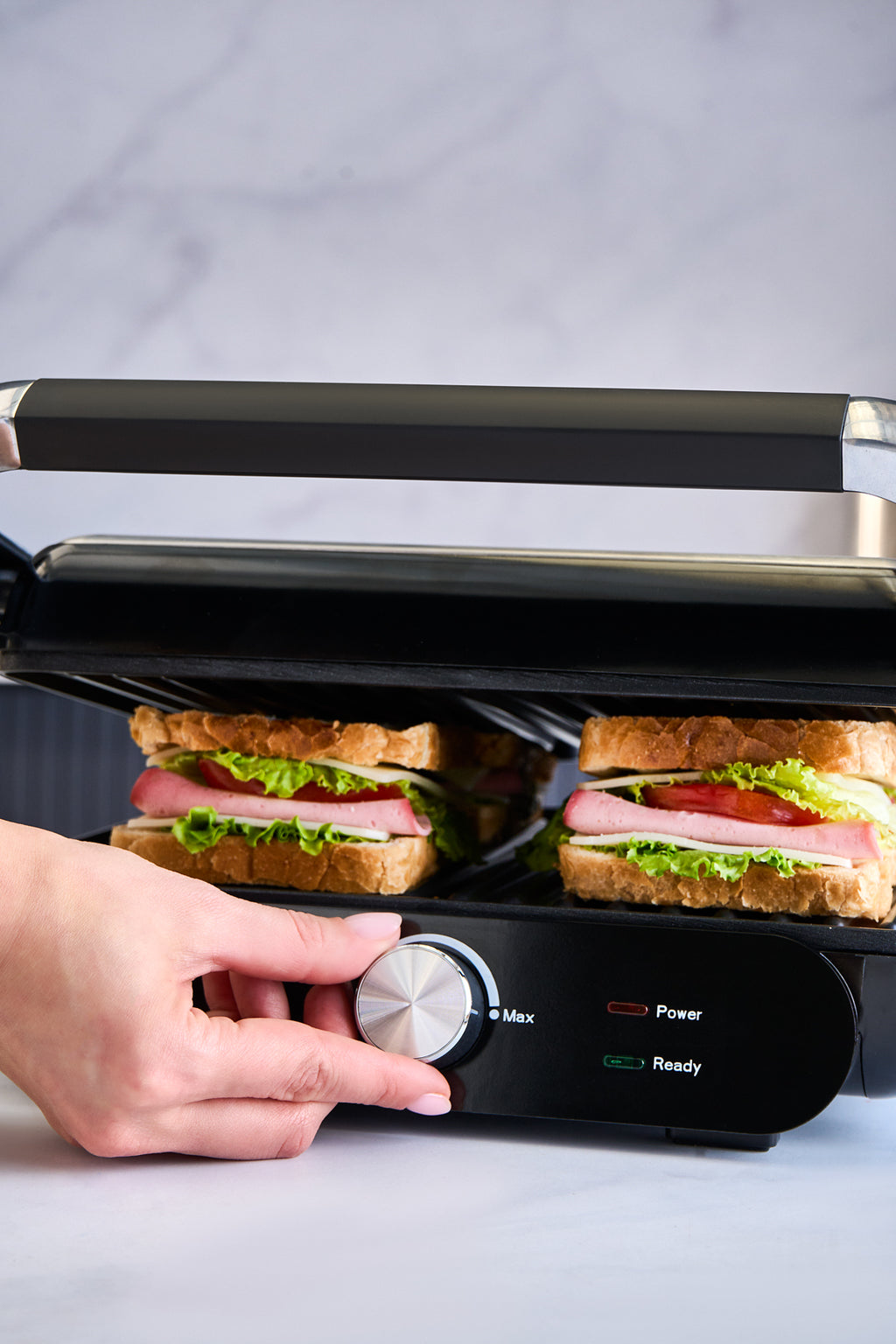 Homend Grilliant 1366UK 2-in-1 Electric Grill & Sandwich Maker 2000 W Compact Contact Grill | 180° Open BBQ Surface