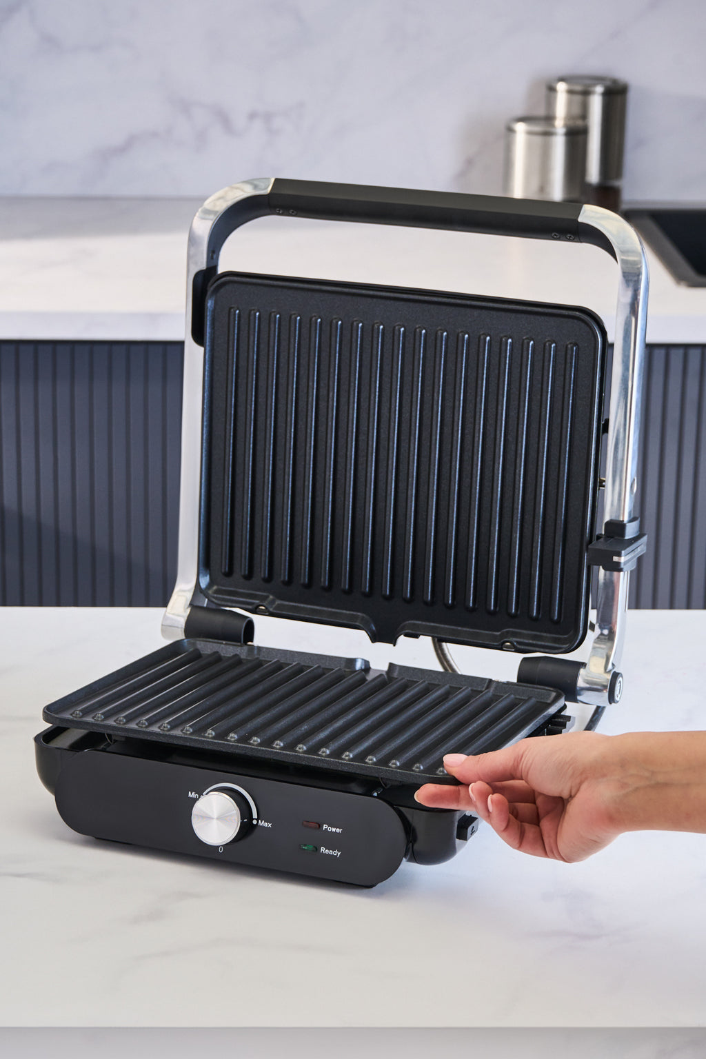 Homend Grilliant 1366UK 2-in-1 Electric Grill & Sandwich Maker 2000 W Compact Contact Grill | 180° Open BBQ Surface