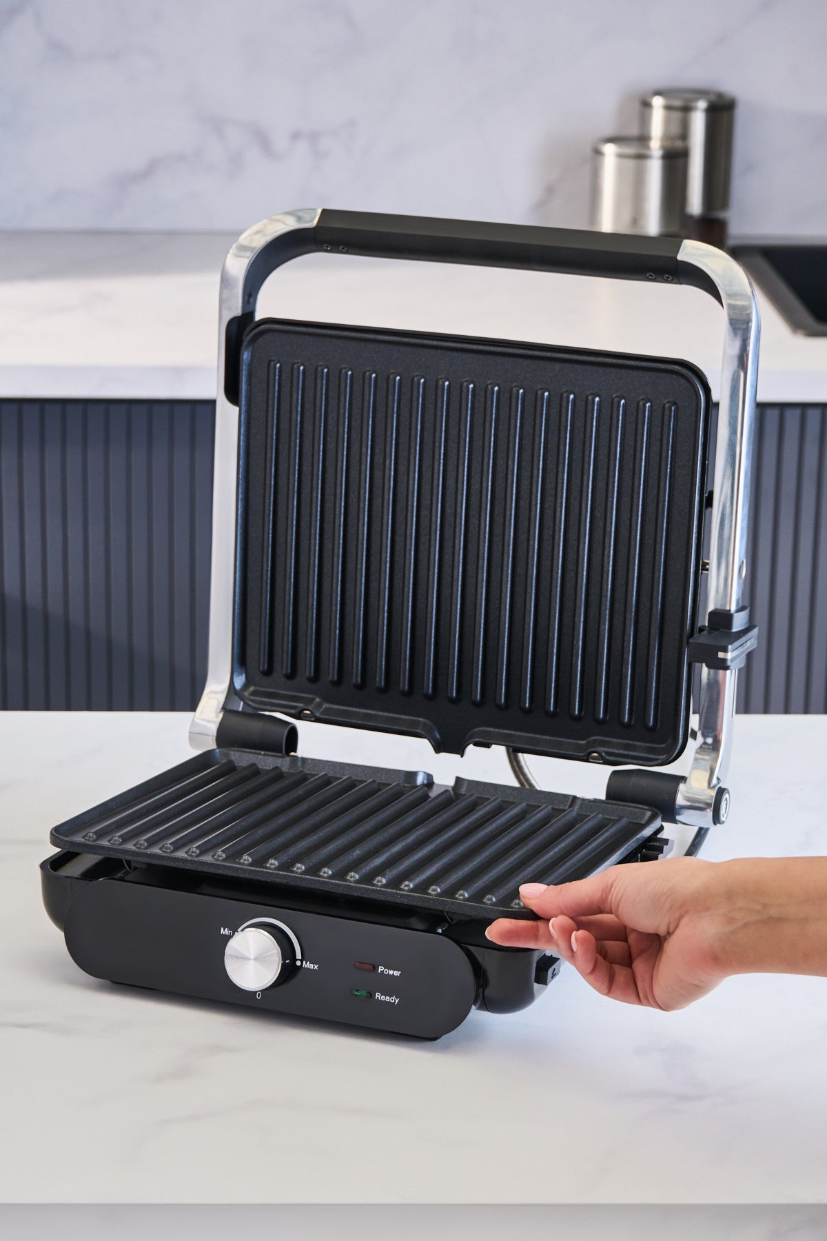 Homend Grilliant 1366UK 2-in-1 Electric Grill & Sandwich Maker 2000 W Compact Contact Grill | 180° Open BBQ Surface