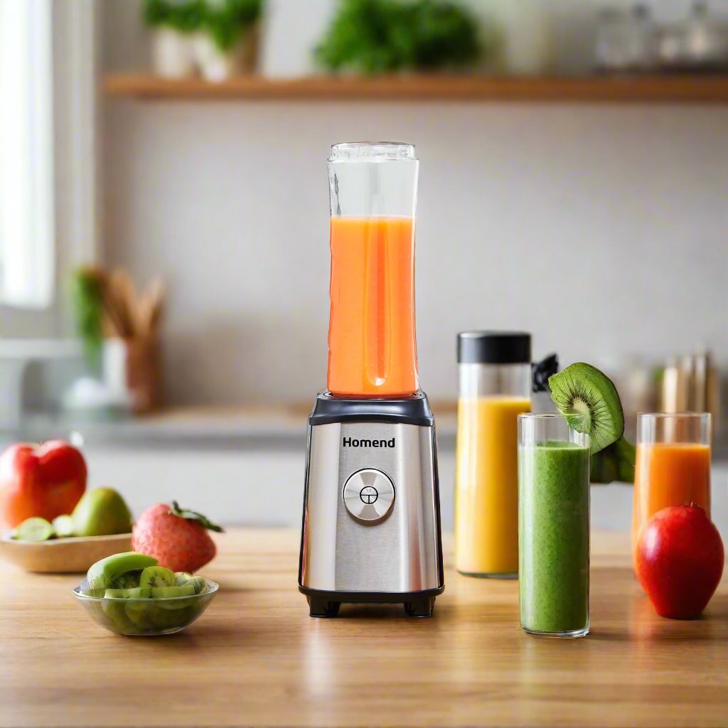 Homend Mixfresh 7010UK Dishwasher Safe, Stainless Steel Blender & Smoothie Maker, Two 600ML BPA Free Portable Bottles