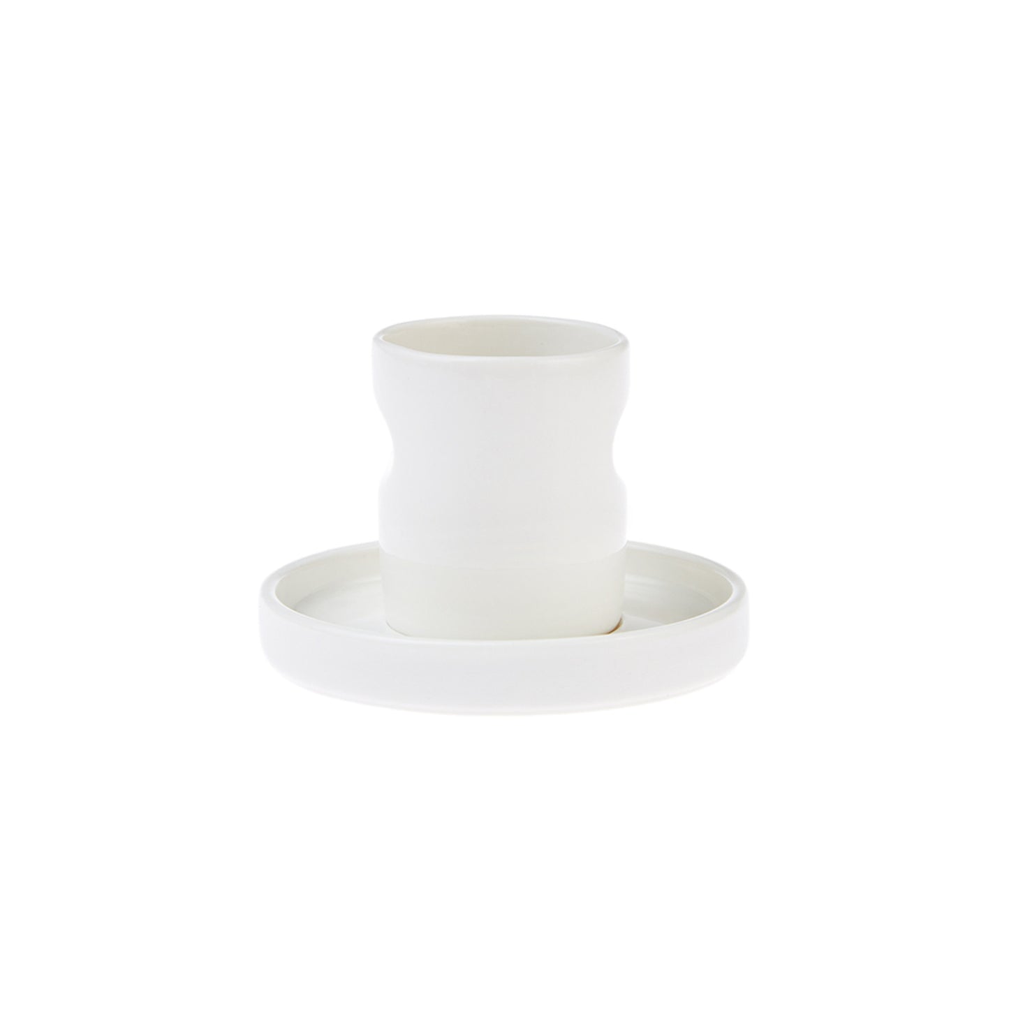 Karaca Hussein Chalayan Momentum 4 Piece Porcelain Espresso Turkish Coffee Cup Set for 2 People, 60ml, White