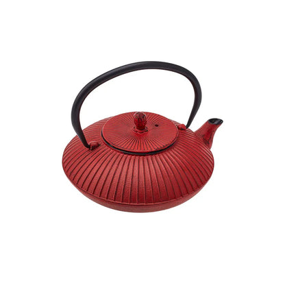 Japanese Cast Iron Teapot, 800ml, Red Black