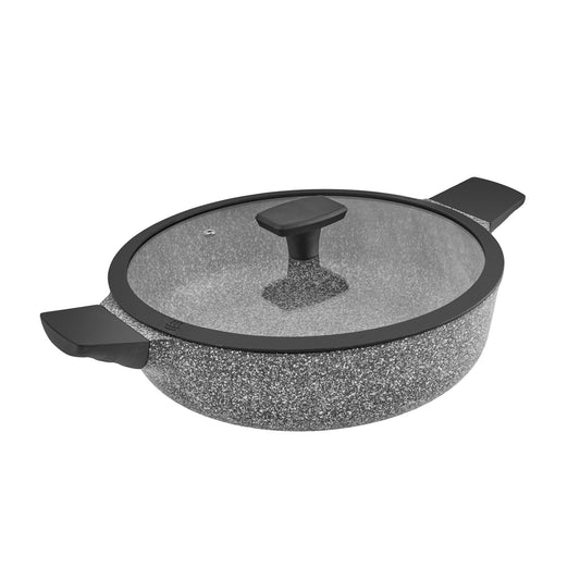 Karaca Serra Biogranite Induction Casserole with Lid, 28cm, Grey