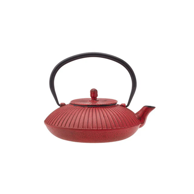 Japanese Cast Iron Teapot, 800ml, Red Black