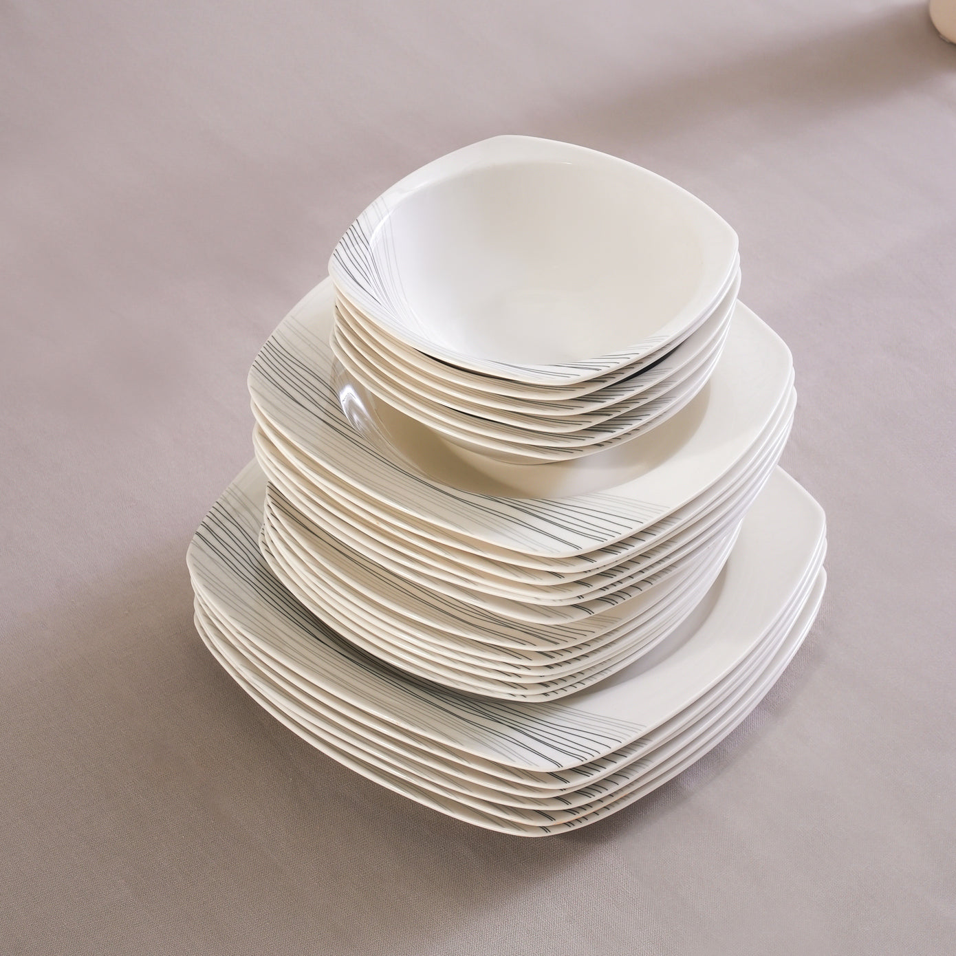  Karaca X5 24-Piece New Generation Bone China Dinner Set for 6 People, Multi