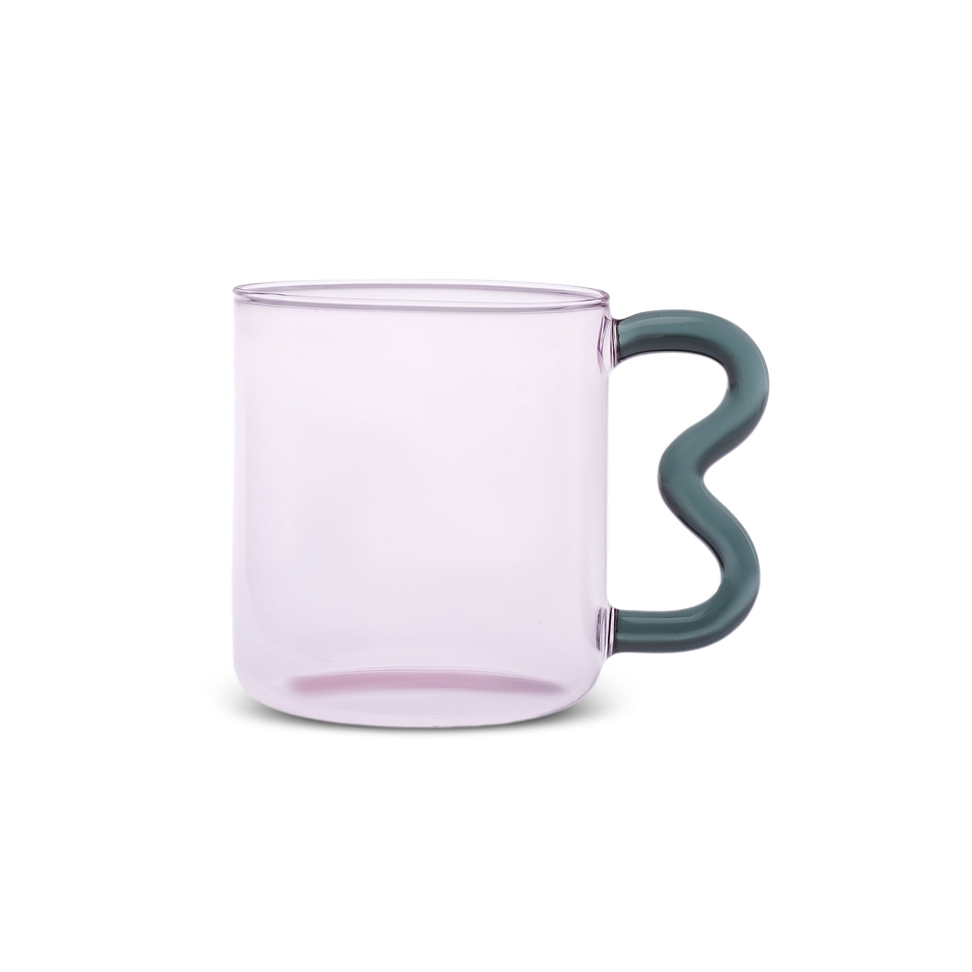 Karaca Miracle Glass Mug, 450ml, Green Zigzag