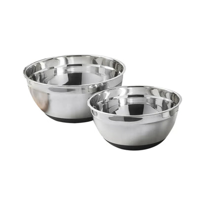 2 Piece Stainless Steel Mixing Bowl Set, Silver