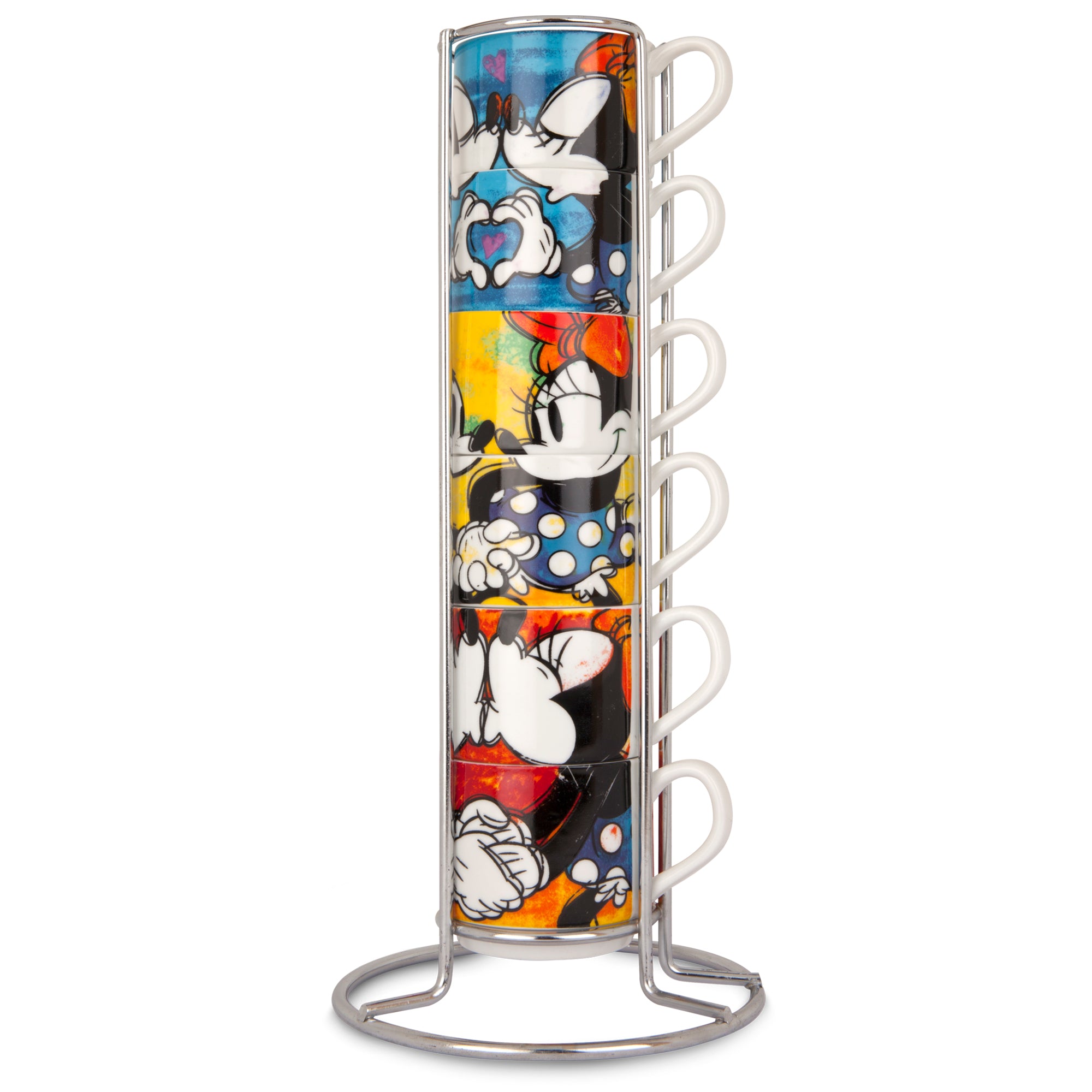 Set 6 Stackable Espresso Cups+metal Rack LSL