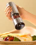 Homend Grindgo 6004UK Electric Salt and Pepper Grinder, Rechargeable with LED Light and Adjustable Grind Seasoning Mill