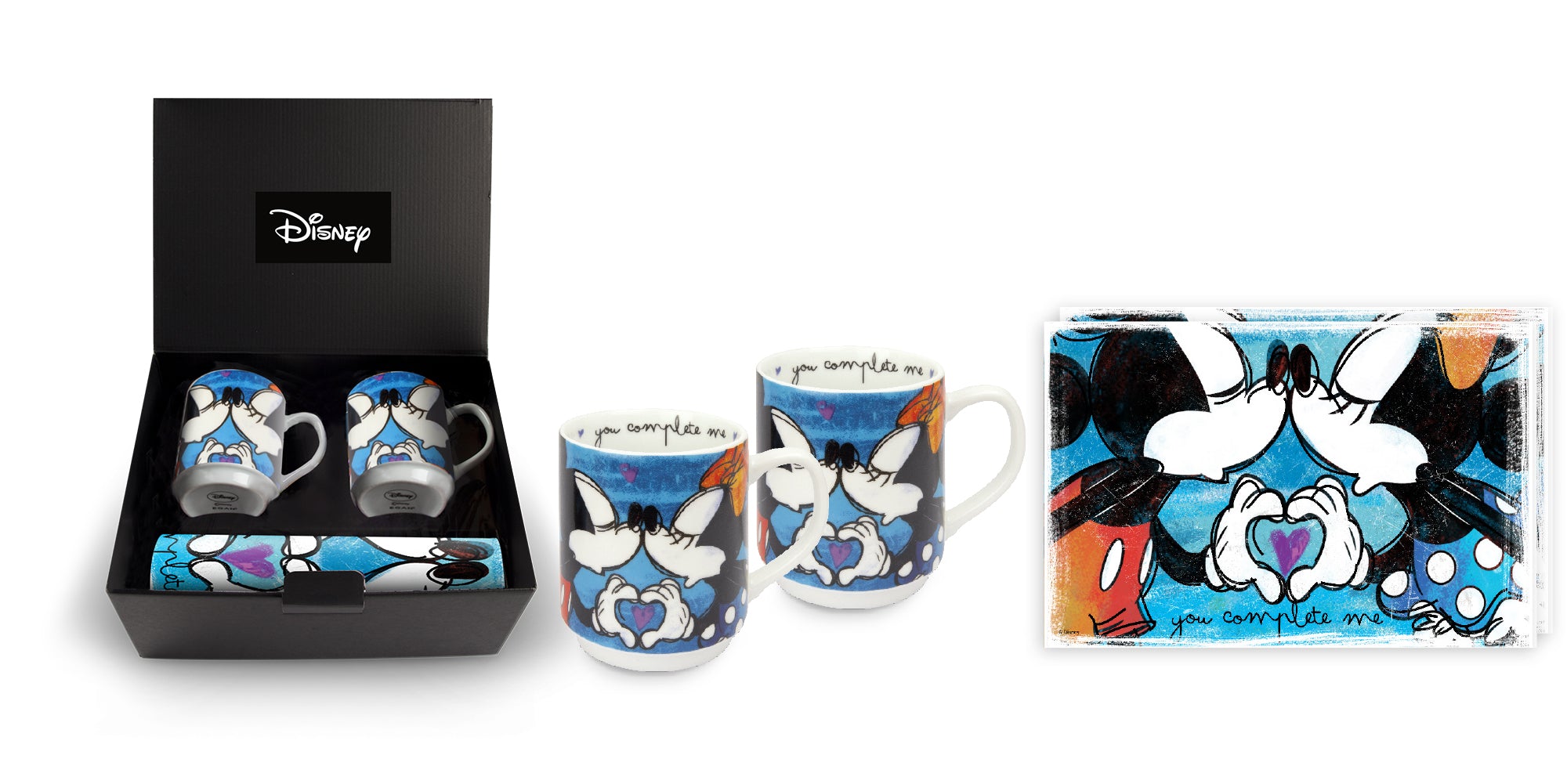 Set 2 Stackable Mugs + 2 Placemat PP Blue LSL